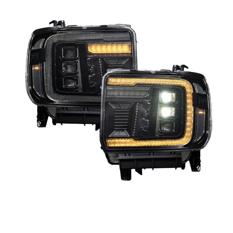 GMC Sierra 1500 Headlights - FORM Lighting - LED Projector with Amber DRL - Amber - `14-`19